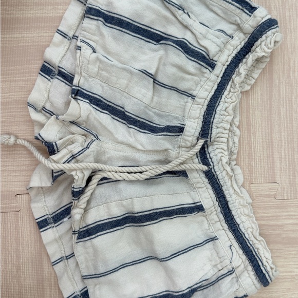 Roxy Navy and White Striped Athletic Shorts - Picture 1 of 2